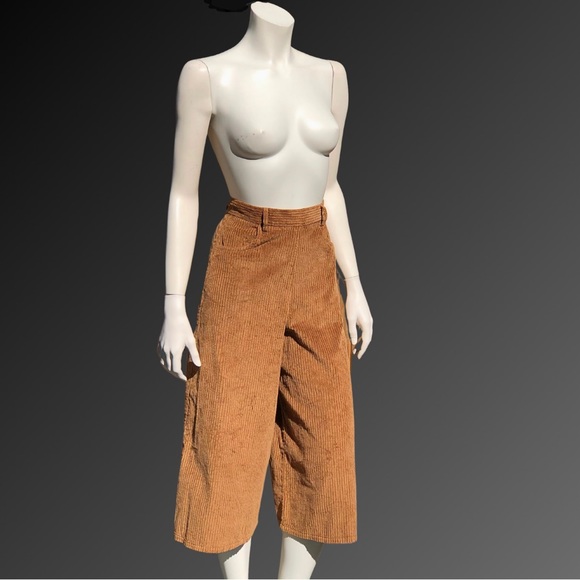 NWOT See by CHLOÉ Tan Corduroy GAUCHO Cropped Palazzo Pants 36 - Picture 11 of 11